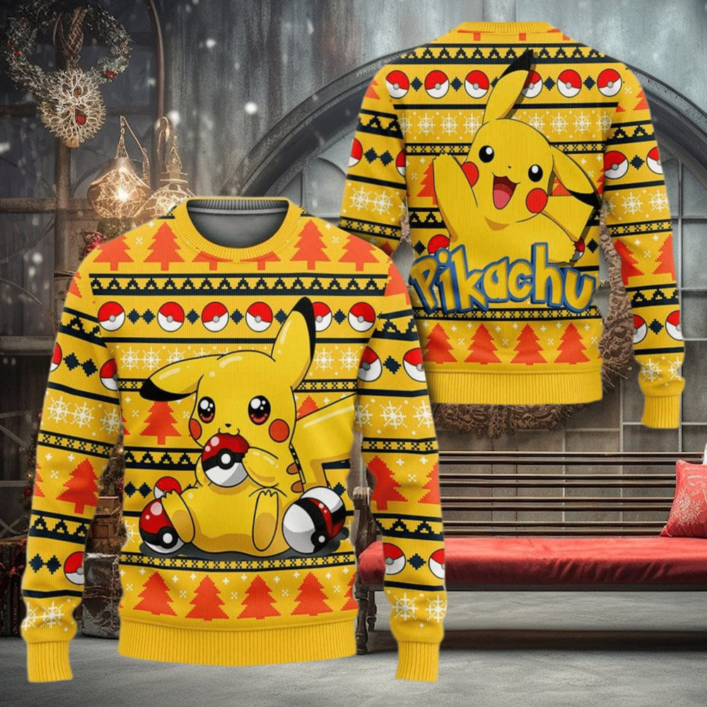 Pikachu Pikachu Anime Pikachu Xmas Pocket Monster Gift Ugly Christmas Sweater For Men And Women Pikachu Pikachu Anime Pikachu Xmas Pocket Monster Gift Ugly Christmas Sweater For Men And Women