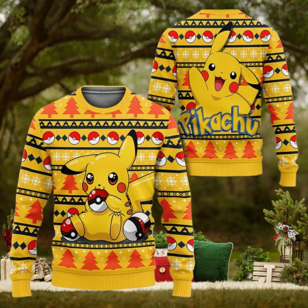 Pikachu Pikachu Anime Pikachu Xmas Pocket Monster Gift Ugly Christmas Sweater For Men And Women Pikachu Pikachu Anime Pikachu Xmas Pocket Monster Gift Ugly Christmas Sweater For Men And Women