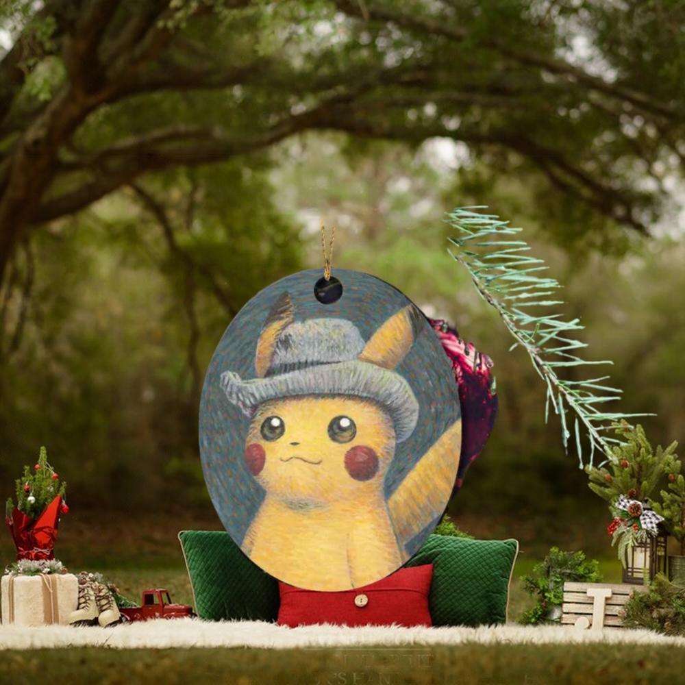 Pikachu Portrait Inspired By Van Gogh Self Portrait Poster Tree Decorations 2023 Ornament Pikachu Portrait Inspired By Van Gogh Self Portrait Poster Tree Decorations 2023 Ornament