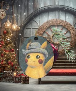 Pikachu Portrait Inspired By Van Gogh Self Portrait Poster Tree Decorations 2023 Ornament