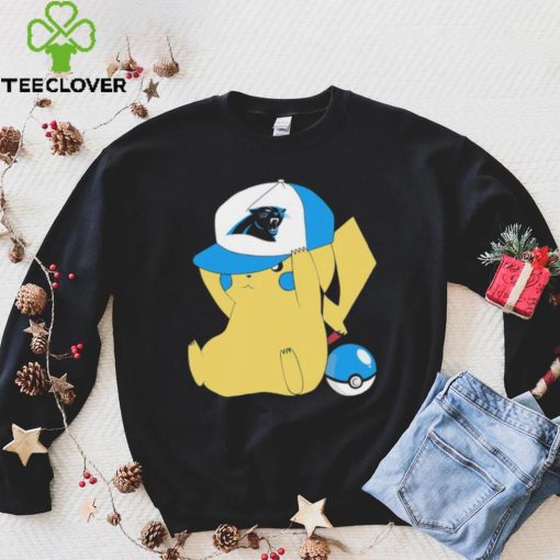 Pikachu wear the hat Carolina Panthers football logo hoodie, sweater, longsleeve, shirt v-neck, t-shirt