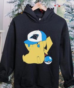 Pikachu wear the hat Carolina Panthers football logo hoodie, sweater, longsleeve, shirt v-neck, t-shirt