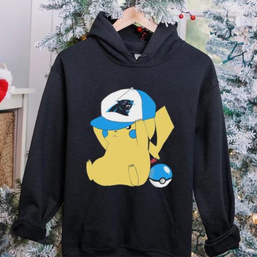 Pikachu wear the hat Carolina Panthers football logo hoodie, sweater, longsleeve, shirt v-neck, t-shirt