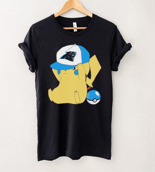 Pikachu wear the hat Carolina Panthers football logo hoodie, sweater, longsleeve, shirt v-neck, t-shirt