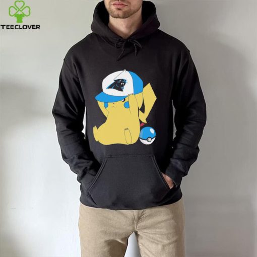 Pikachu wear the hat Carolina Panthers football logo hoodie, sweater, longsleeve, shirt v-neck, t-shirt