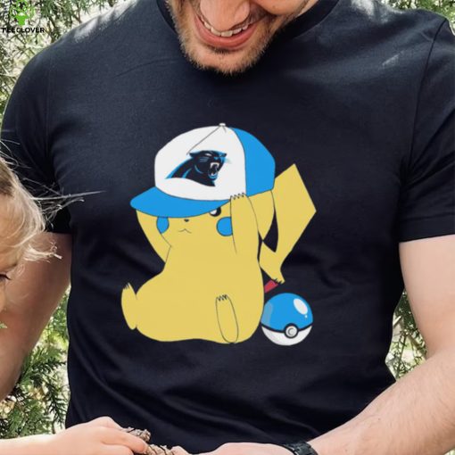 Pikachu wear the hat Carolina Panthers football logo hoodie, sweater, longsleeve, shirt v-neck, t-shirt