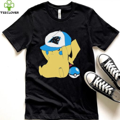 Pikachu wear the hat Carolina Panthers football logo hoodie, sweater, longsleeve, shirt v-neck, t-shirt