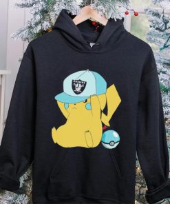 Pikachu wear the hat Las Vegas Raiders football logo hoodie, sweater, longsleeve, shirt v-neck, t-shirt