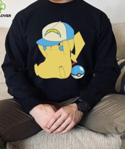 Pikachu wear the hat Los Angeles Chargers football logo hoodie, sweater, longsleeve, shirt v-neck, t-shirt