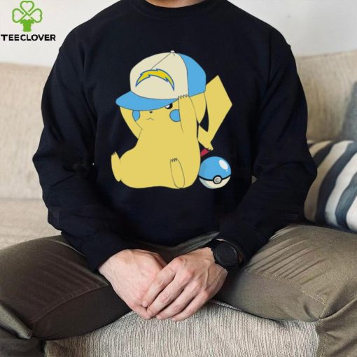 Pikachu wear the hat Los Angeles Chargers football logo hoodie, sweater, longsleeve, shirt v-neck, t-shirt