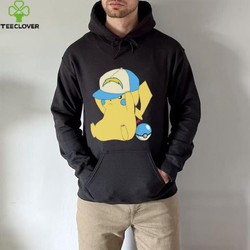 Pikachu wear the hat Los Angeles Chargers football logo hoodie, sweater, longsleeve, shirt v-neck, t-shirt