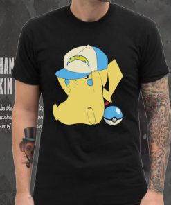 Pikachu wear the hat Los Angeles Chargers football logo hoodie, sweater, longsleeve, shirt v-neck, t-shirt