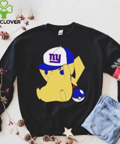 Pikachu wear the hat New York Giants football logo shirt