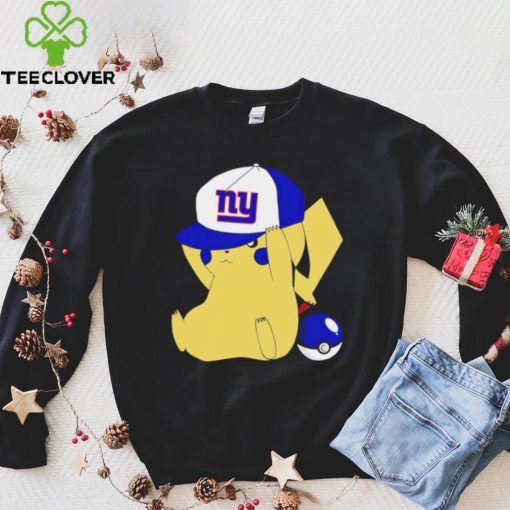 Pikachu wear the hat New York Giants football logo hoodie, sweater, longsleeve, shirt v-neck, t-shirt