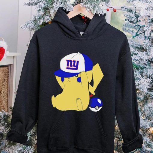 Pikachu wear the hat New York Giants football logo hoodie, sweater, longsleeve, shirt v-neck, t-shirt