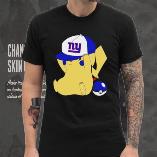 Pikachu wear the hat New York Giants football logo hoodie, sweater, longsleeve, shirt v-neck, t-shirt