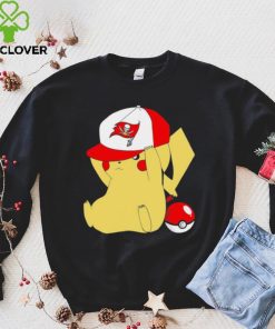 Pikachu wear the hat Tampa Bay Buccaneers football logo shirt