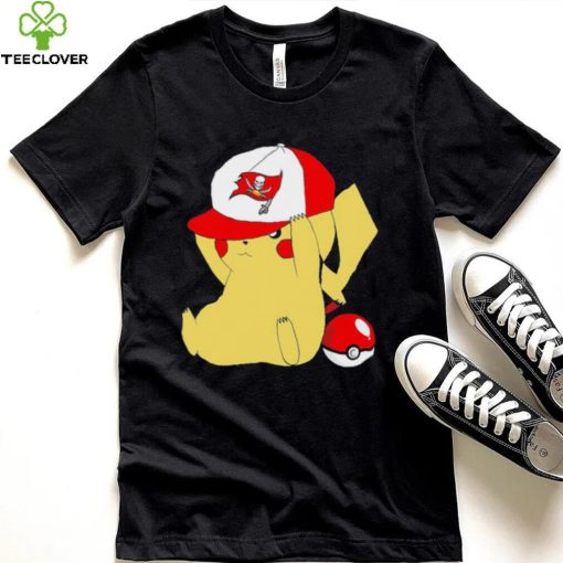 Pikachu wear the hat Tampa Bay Buccaneers football logo hoodie, sweater, longsleeve, shirt v-neck, t-shirt