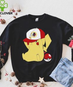 Pikachu wear the hat Washington Redskins football logo shirt