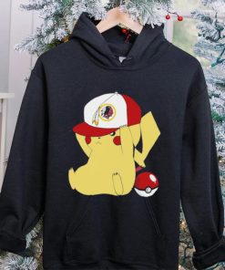 Pikachu wear the hat Washington Redskins football logo shirt