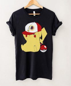 Pikachu wear the hat Washington Redskins football logo shirt
