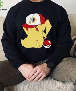 Pikachu wear the hat Washington Redskins football logo shirt