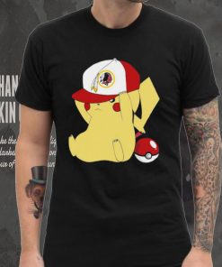 Pikachu wear the hat Washington Redskins football logo shirt