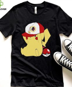 Pikachu wear the hat Washington Redskins football logo shirt