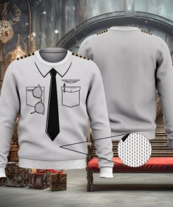 Pilot Shirt White 3D Full Print Ugly Sweater Christmas Gift Sweater