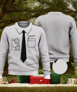 Pilot Shirt White 3D Full Print Ugly Sweater Christmas Gift Sweater