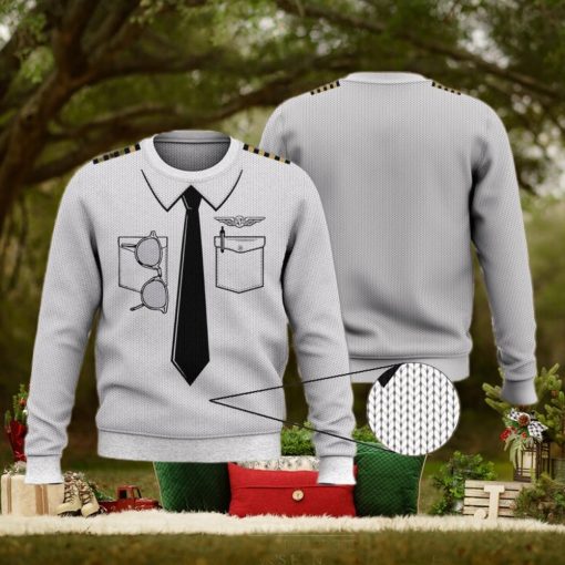 Pilot Shirt White 3D Full Print Ugly Sweater Christmas Gift Sweater