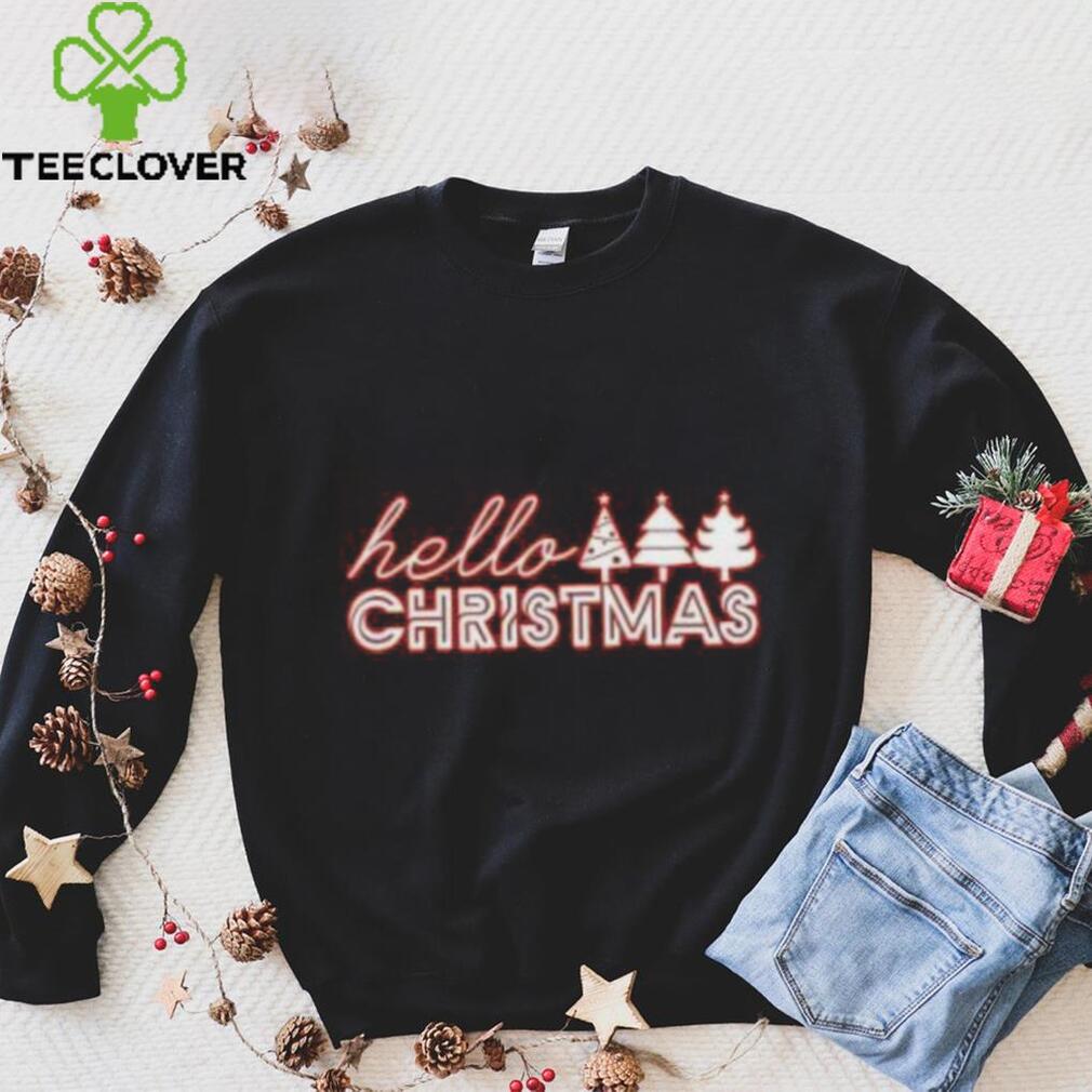 Pine tree hello Christmas T Shirt Pine tree hello Christmas T Shirt