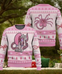 Pink Christmas Alien Xenomorph Ugly Sweater