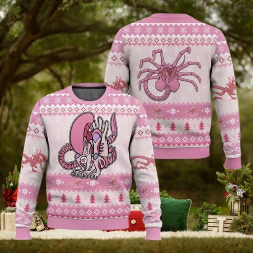Pink Christmas Alien Xenomorph Ugly Sweater