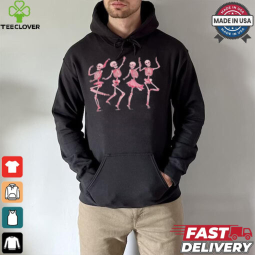 Pink Dancing Skeleton Teacher T Shirt