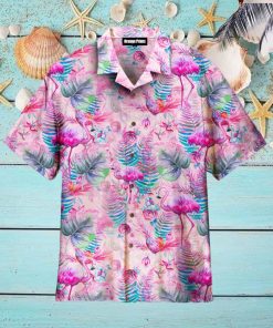 Pink Flamingo Tropical Aloha Hawaiian Shirts For Men For Women