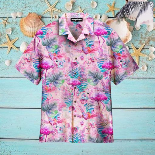 Pink Flamingo Tropical Aloha Hawaiian Shirts For Men For Women