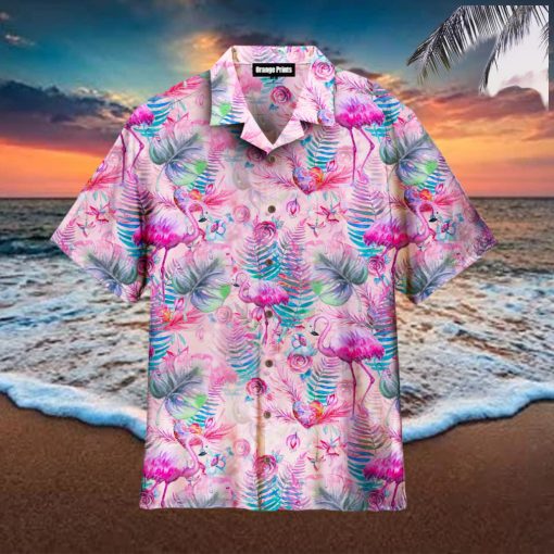 Pink Flamingo Tropical Aloha Hawaiian Shirts For Men For Women