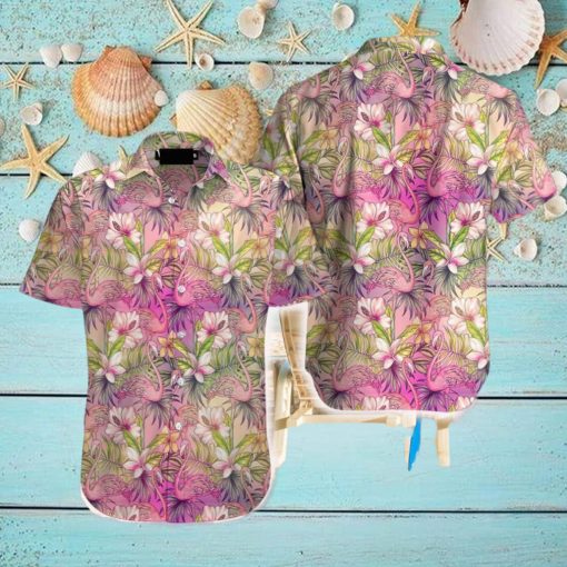 Pink Flamingo Tropical Hawaiian Shirt Aloha Casual Shirt For Men And Women