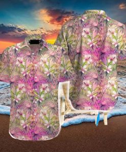 Pink Flamingo Tropical Hawaiian Shirt Aloha Casual Shirt For Men And Women