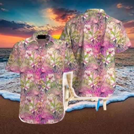 Pink Flamingo Tropical Hawaiian Shirt Aloha Casual Shirt For Men And Women