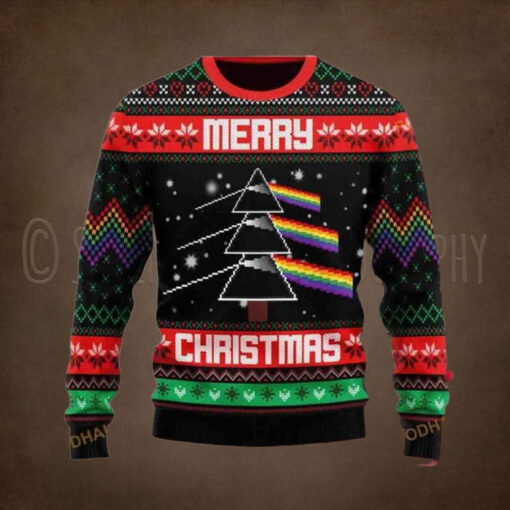 Pink Floyd Christmas Tree Chirstmas Gifts 2024 Xmas For Family And Friends Ugly Sweater
