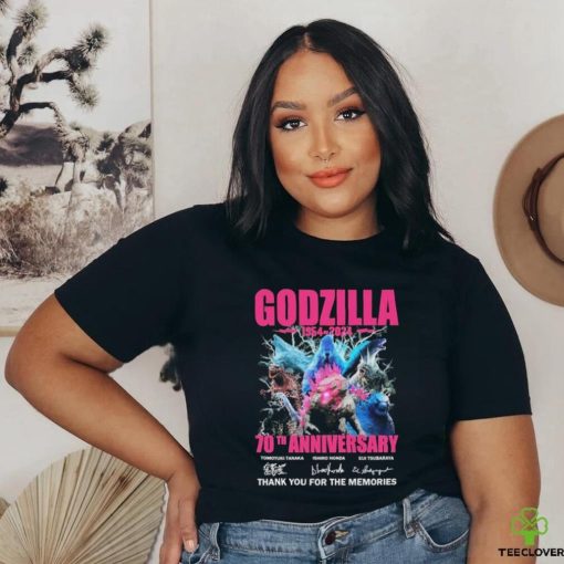 Pink Godzilla 70th Anniversary 1954 2024 Thank You For The Memories Signatures Shirt