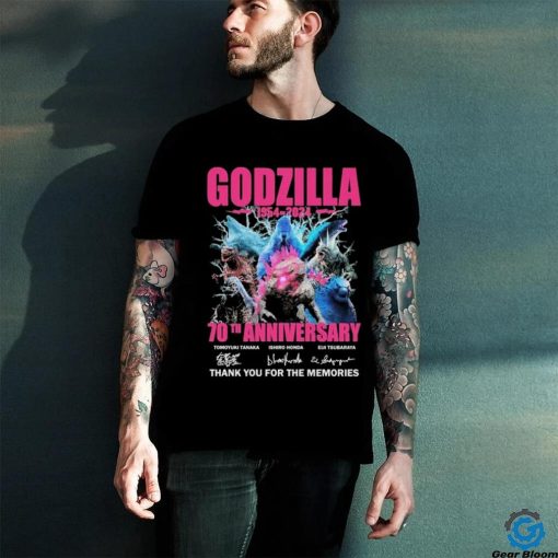 Pink Godzilla 70th Anniversary 1954 2024 Thank You For The Memories Signatures Shirt