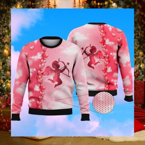 Pink Love Heart Cupid Printing Gifts For Valentine Ugly Christmas Sweater