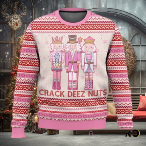 Pink Nutcracker Crack Deez Nuts Ugly Christmas Sweater