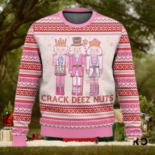 Pink Nutcracker Crack Deez Nuts Ugly Christmas Sweater