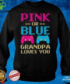 Pink Or Blue Grandpa Loves You Family Matching Baby Reveal T Shirt