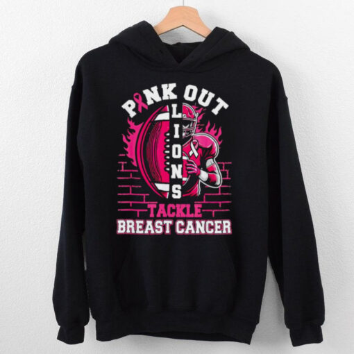 Pink Out Lions Tackle Breast Cancer Football Shirt