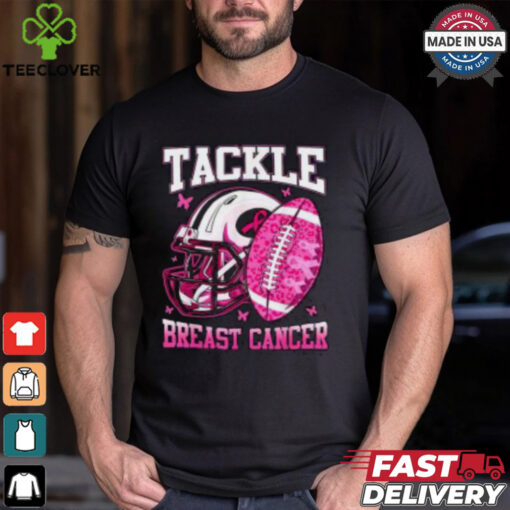 Pink Ribbon Breast Cancer Awareness Shirt, Tackle Cancer with Football Spirit